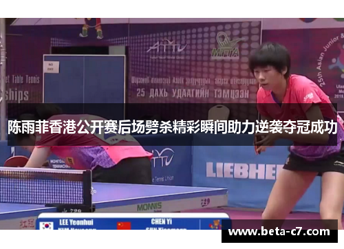 陈雨菲香港公开赛后场劈杀精彩瞬间助力逆袭夺冠成功